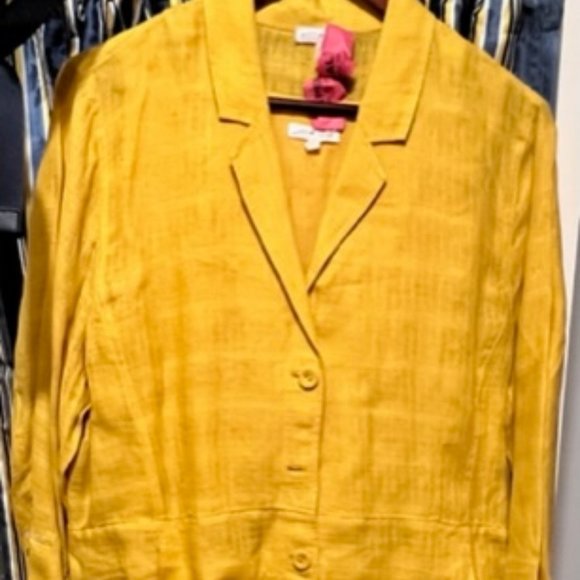 Bright Yellow 2 Piece Dress and Jacket - Picture 1 of 2